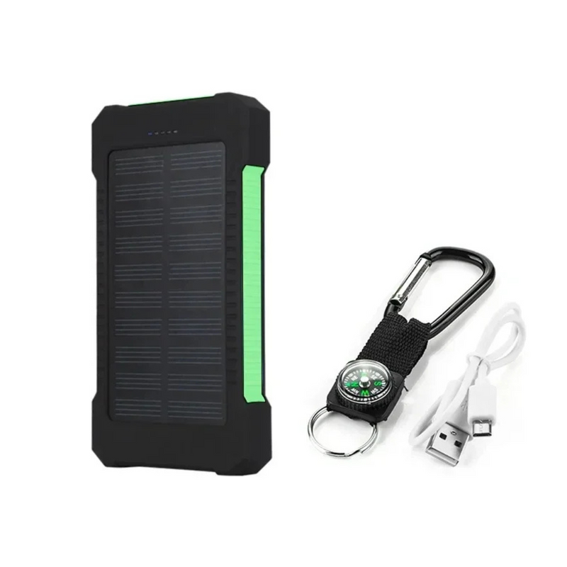 PowerBank Solar para Acampamento al Aire Libre con Brújula y Linterna