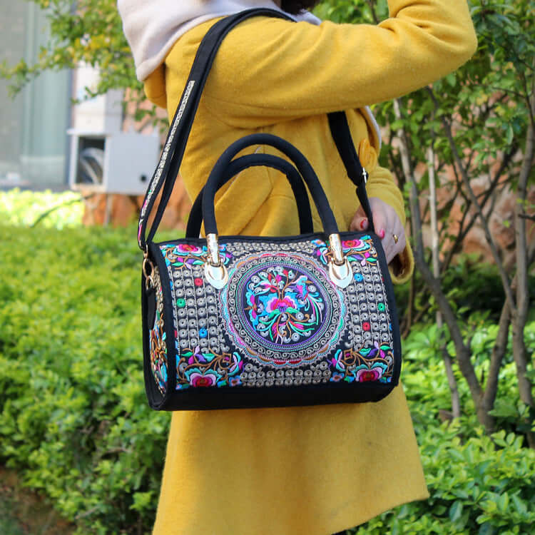 Bolso Boho Chic Mandala Encantuz Bordado