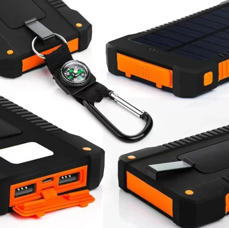 PowerBank Solar para Acampamento al Aire Libre con Brújula y Linterna