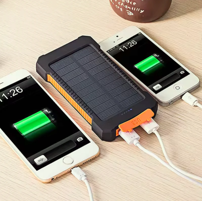 PowerBank Solar para Acampamento al Aire Libre con Brújula y Linterna