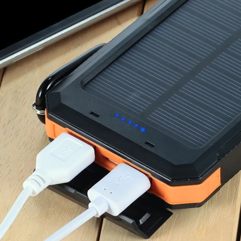 PowerBank Solar para Acampamento al Aire Libre con Brújula y Linterna