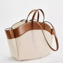 Bolso para Mujer con Asa de Bambú y Neceser