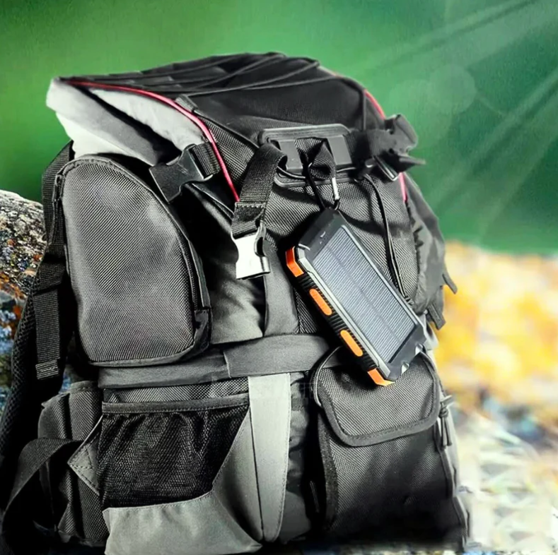 PowerBank Solar para Acampamento al Aire Libre con Brújula y Linterna