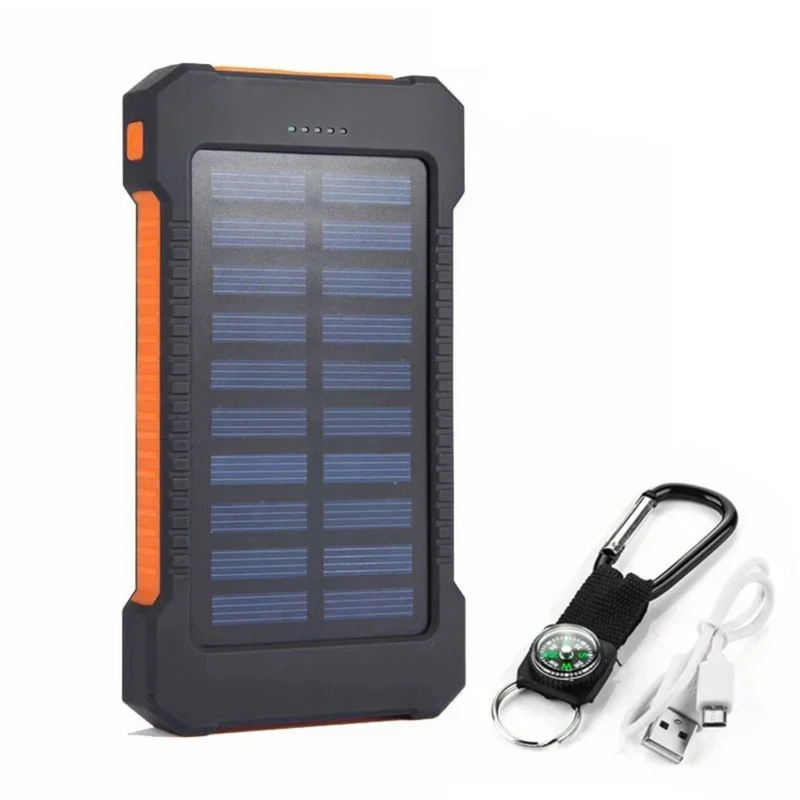 PowerBank Solar para Acampamento al Aire Libre con Brújula y Linterna