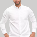 Camisa Slim Blanca Hombre Manga Larga